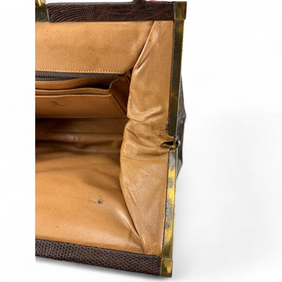 Vintage 1950s Lesco Genuine Alligator Leather Handbag - Picture 12 of 16